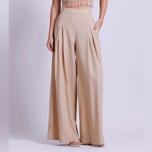 PatBO Beige Wide-Leg Pants